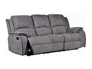 3-seters reclinersofa i grå mikrofiber HERNANI