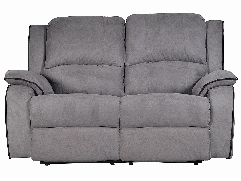 Relaxsofa 2-Sitzer - Microfaser - Grau - HERNANI