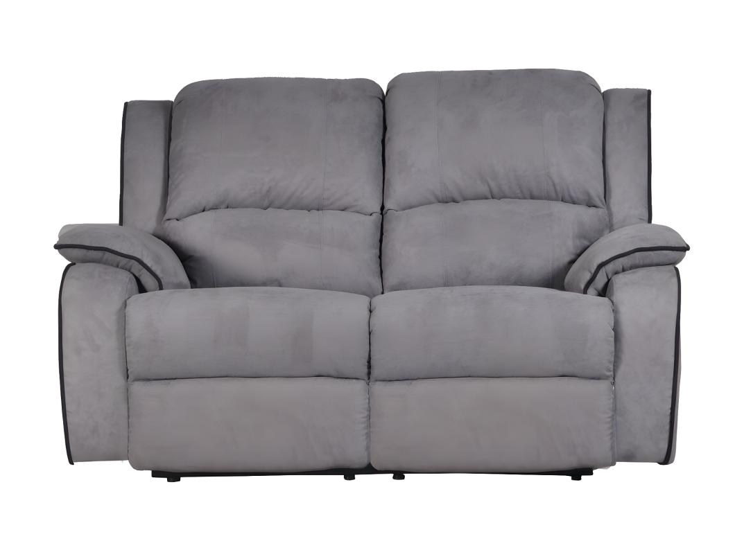 Relaxsofa 2-Sitzer - Microfaser - Grau - HERNANI