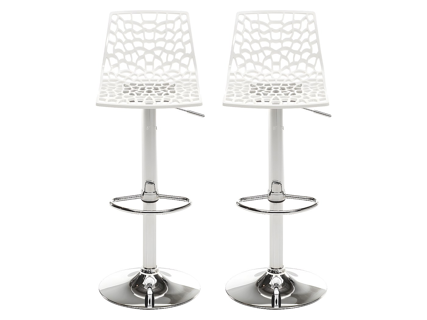 Set van 2 barkrukken CLARK Polypropyleen wit dolomiet