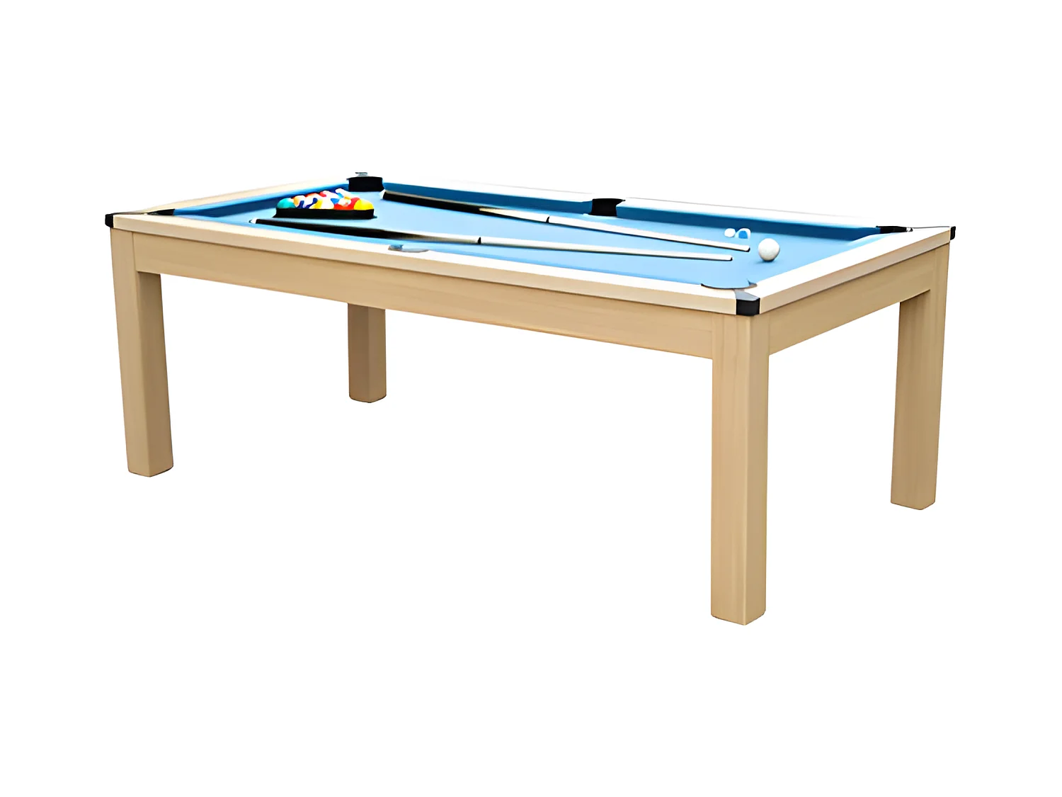 Moduleerbare tafel - Biljart en tafeltennis BALTHAZAR - 213 x 112 x 81.5 cm - Blauw