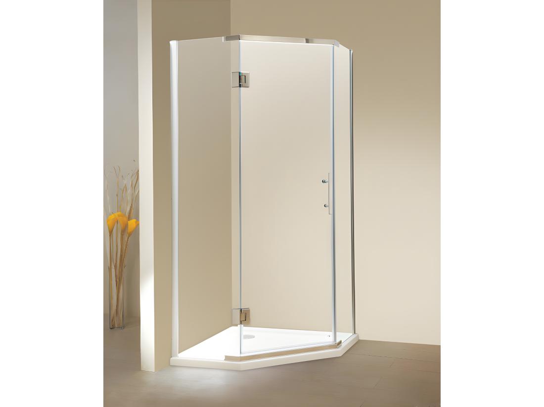 vente unique Paroi de douche d'angle porte battante - receveur inclus - ARDIA - 90x185 cm