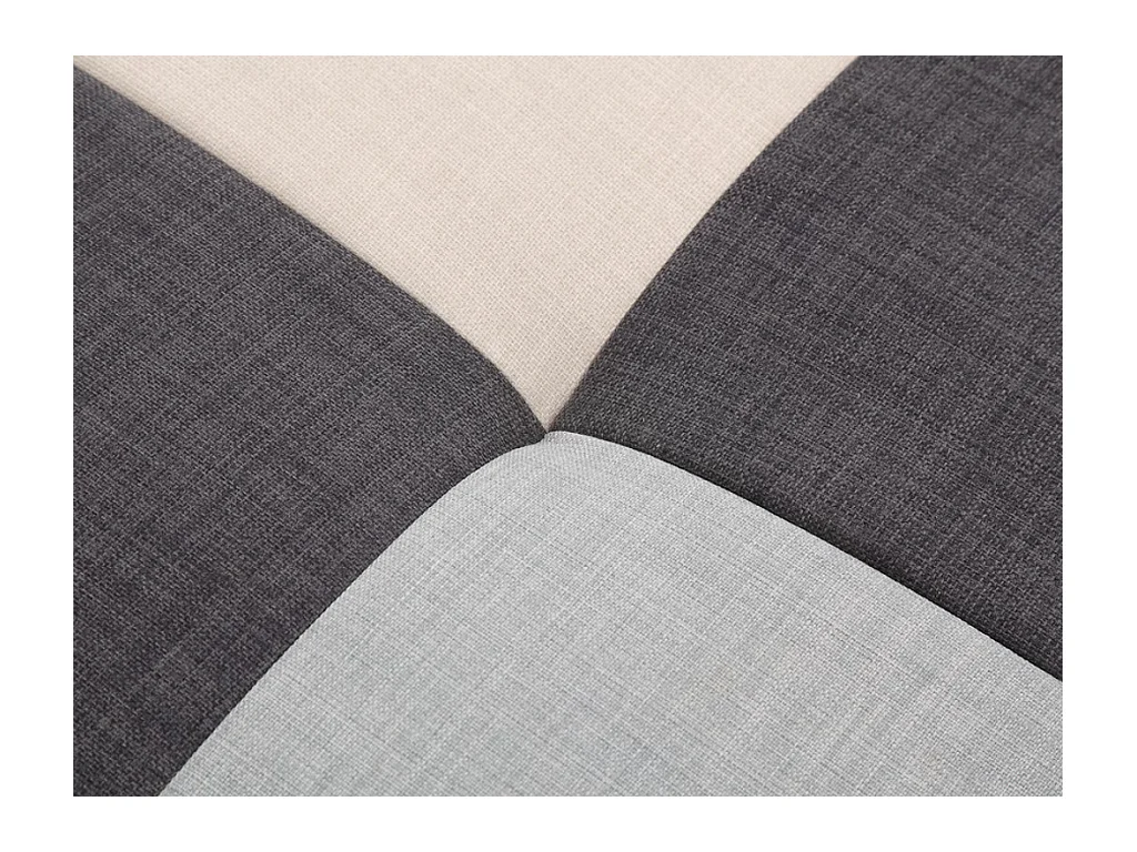 Canapé d'angle convertible en tissu ROMANE - Gris - Angle droit