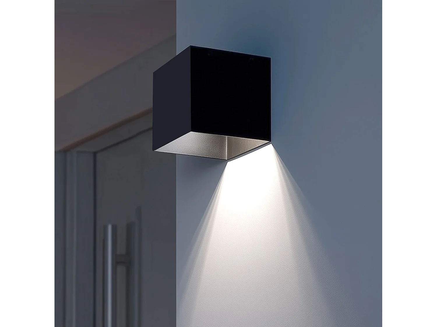 Applique Murale LED Extérieure Solaire Eros en Aluminium avec Détecteur de Mouvement Radar IP65 6000K Blanc froid