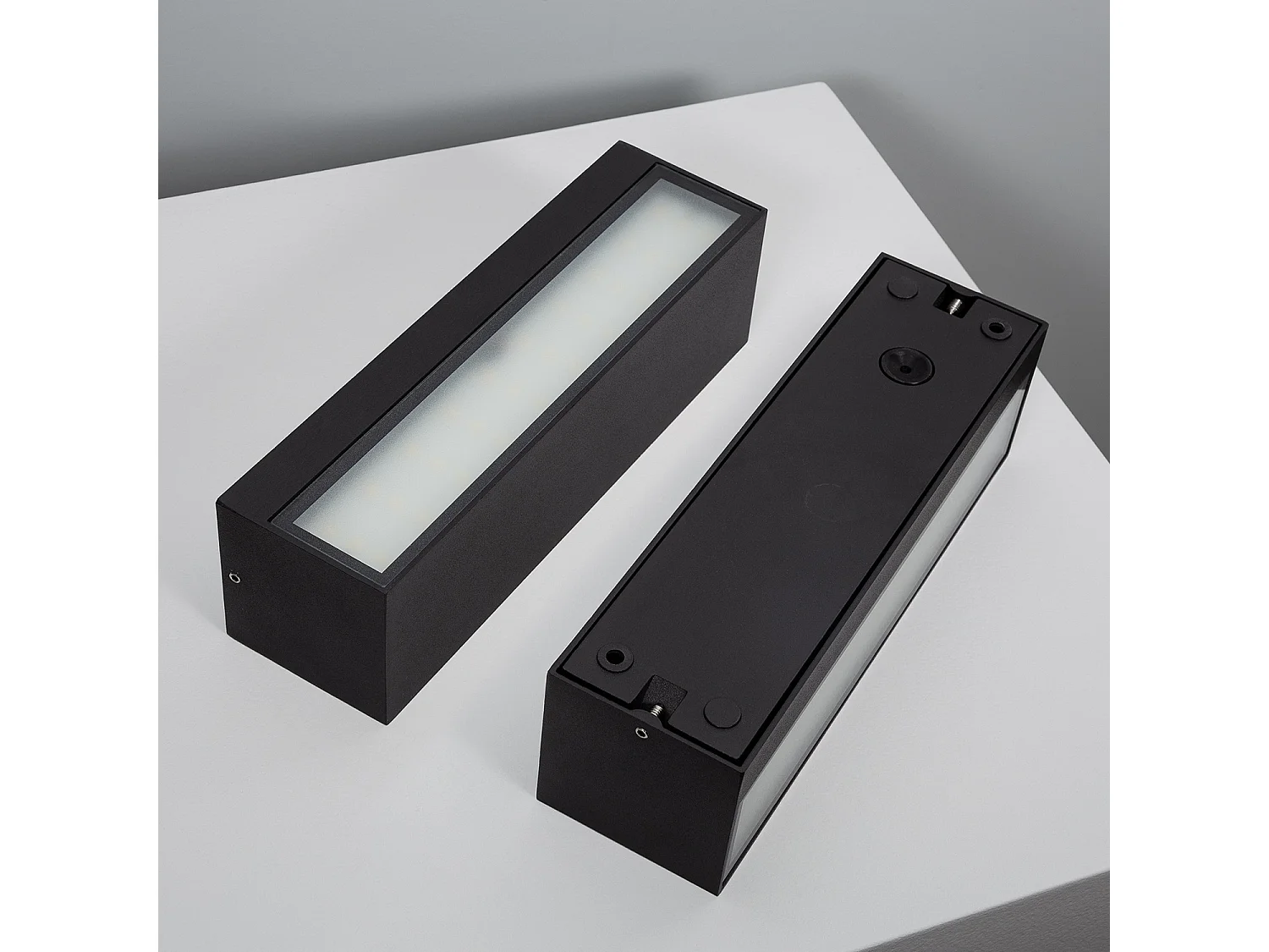 Applique Murale Extérieure LED 10W Aluminium Éclairage Double Face Rectangulaire Noir Lena 4000K Blanc neutre