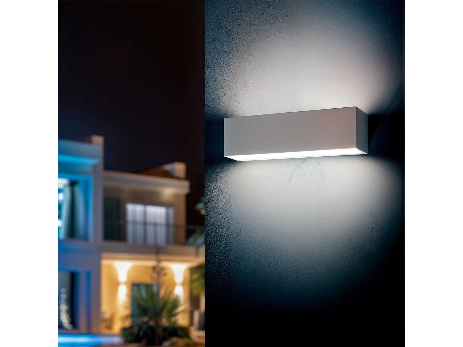 Applique Murale LED Extérieure Lena 10W Éclairage Double Face Rectangulaire Blanche 4000K Blanc neutre