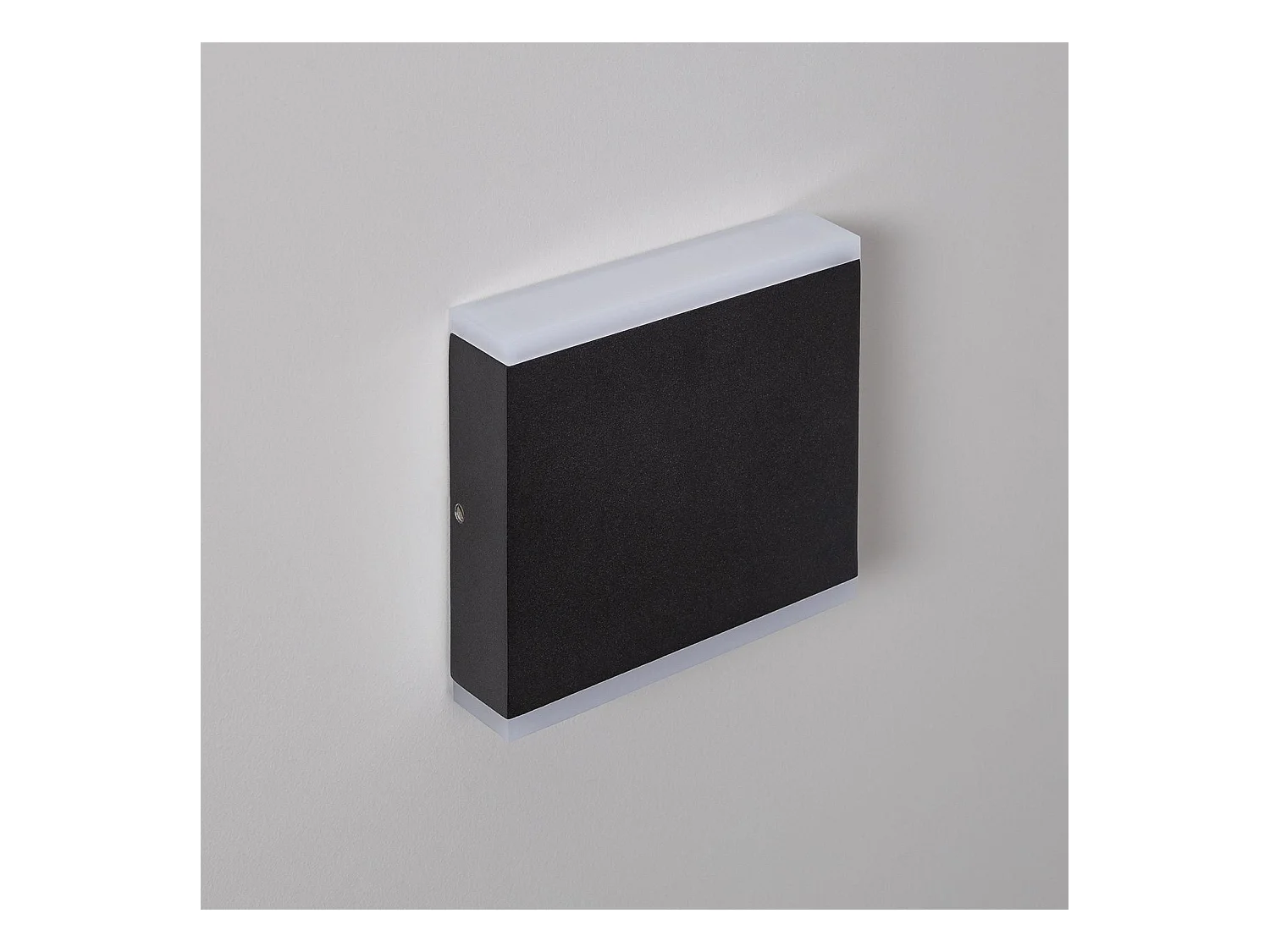 Aplique de Pared Exterior LED 6W Iluminación Doble Cara Cuadrado Negro Orus 2700K Blanco Cálido