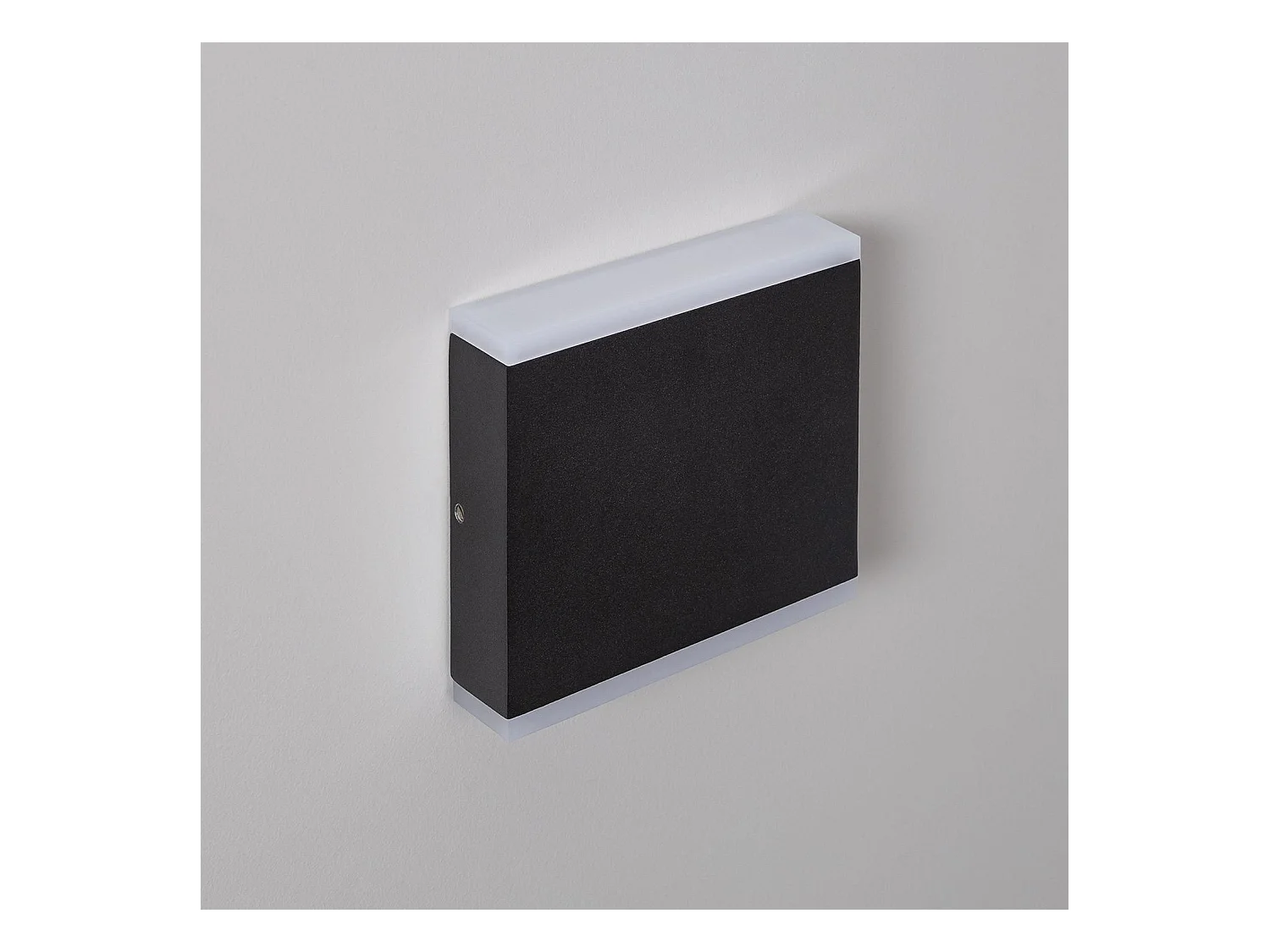 Aplique de Pared Exterior LED 6W Iluminación Doble Cara Cuadrado Negro Orus 2700K Blanco Cálido