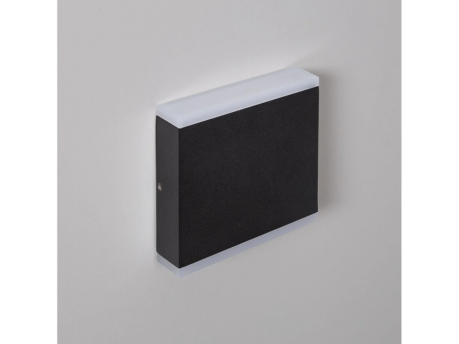 Applique da Parete per Esterno LED 6W Doppia Luce Quadrato Nero Orus 2700K Bianco Caldo