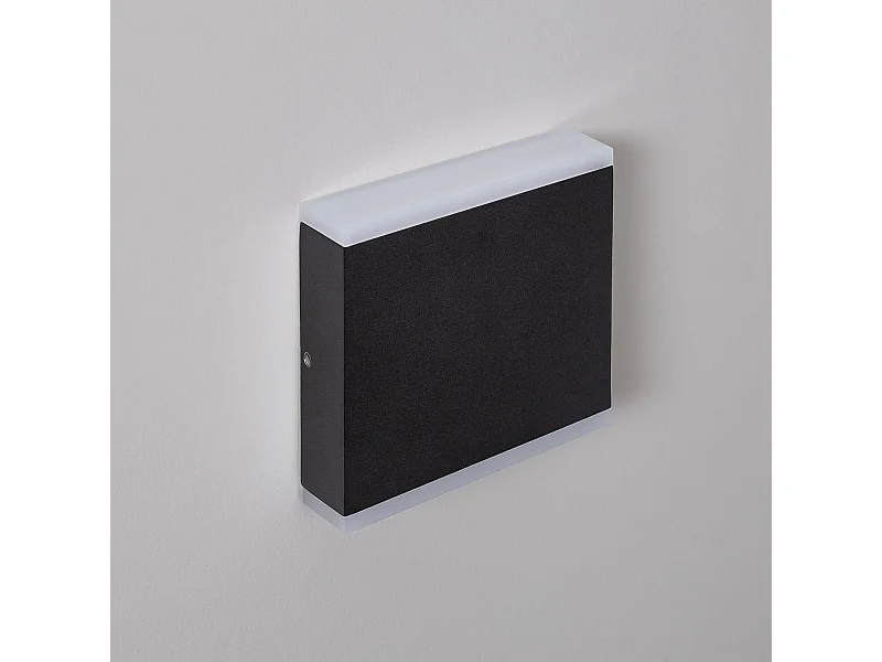 Applique Murale LED Extérieure Orus 6W Éclairage Double Face Carrée Noire  2700K Blanc chaud