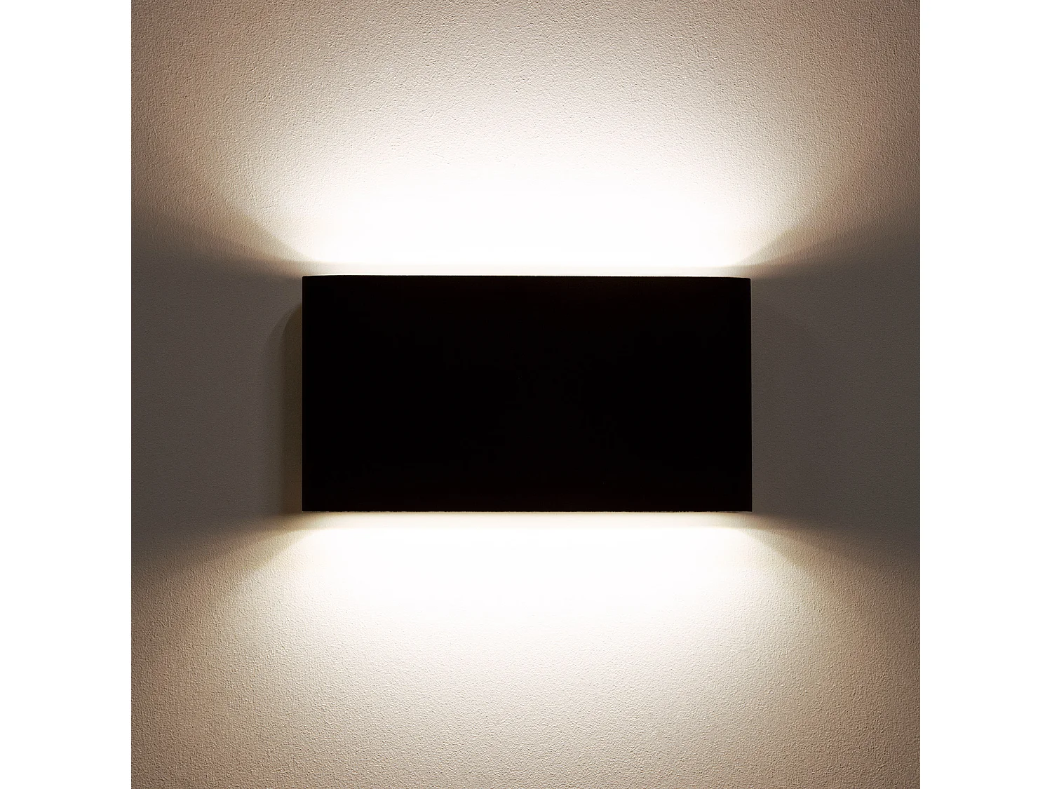 Aplique de Pared Exterior LED 12W Iluminación Doble Cara Rectangular Negro Einar 2700K Blanco Cálido