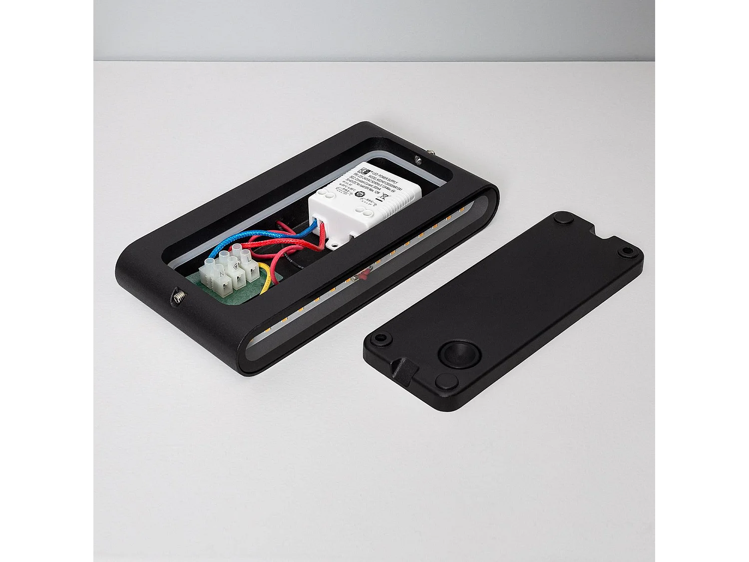 Aplique de Pared Exterior LED 12W Iluminación Doble Cara Rectangular Negro Einar 2700K Blanco Cálido