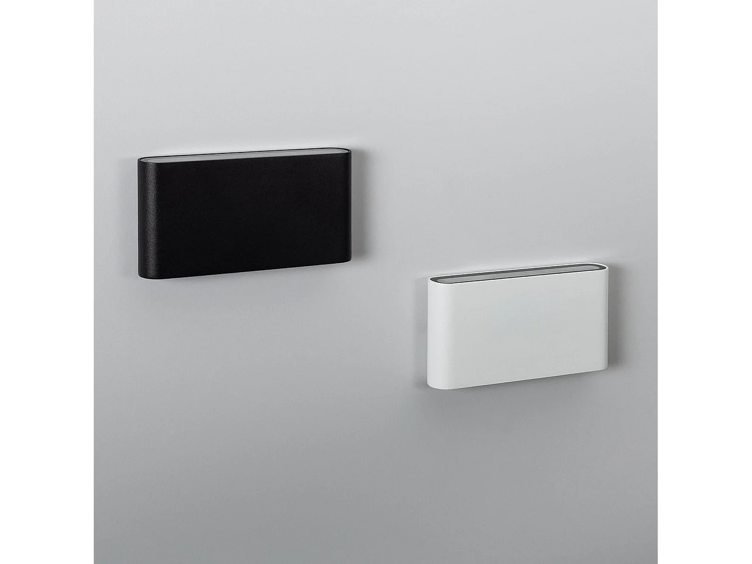 Aplique de Pared Exterior LED 12W Iluminación Doble Cara Rectangular Negro Einar 2700K Blanco Cálido