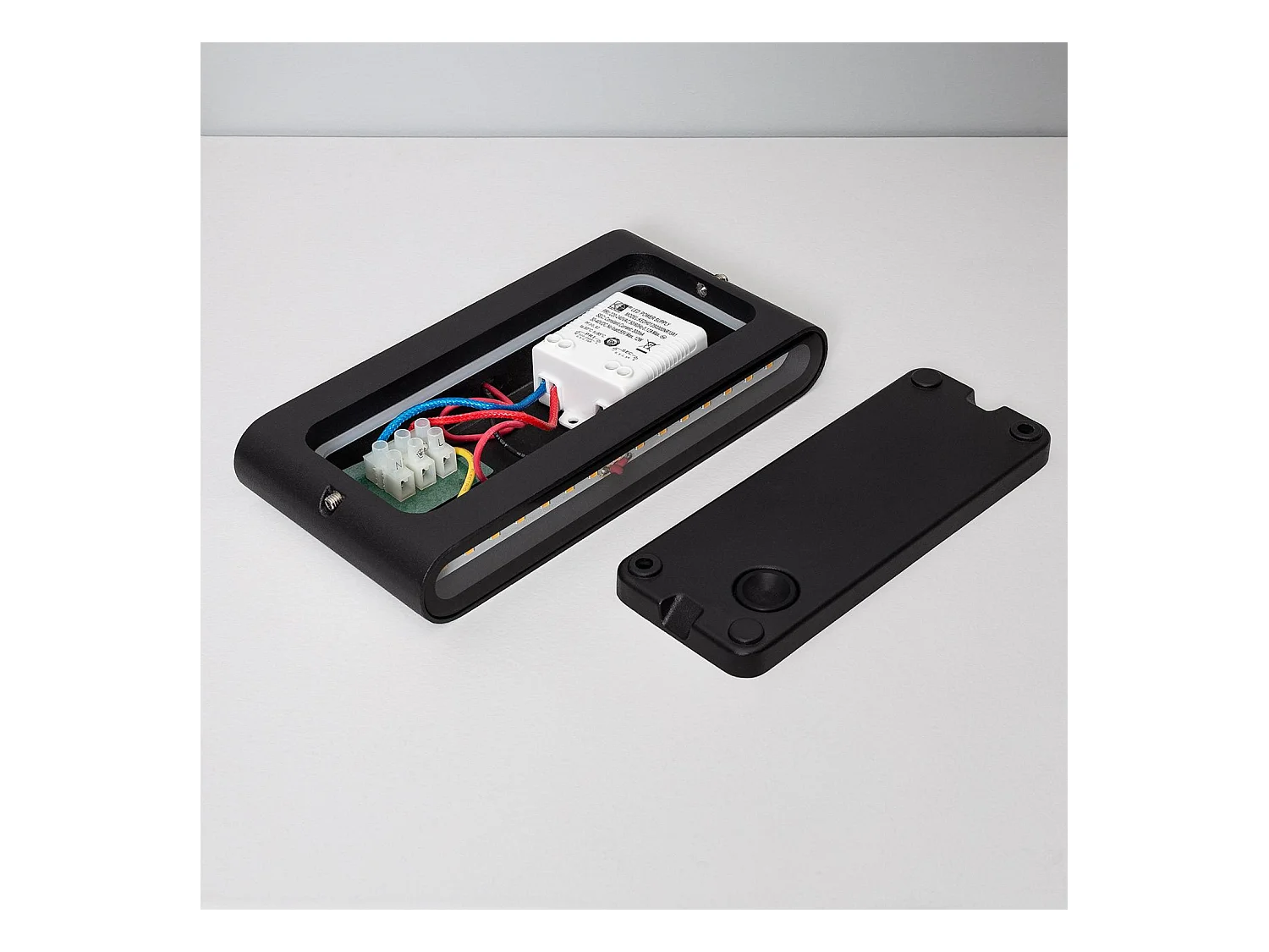 Applique da Parete per Esterno LED 10W Doppia Luce Rettangolare Nero Einar 4000K Bianco Naturale