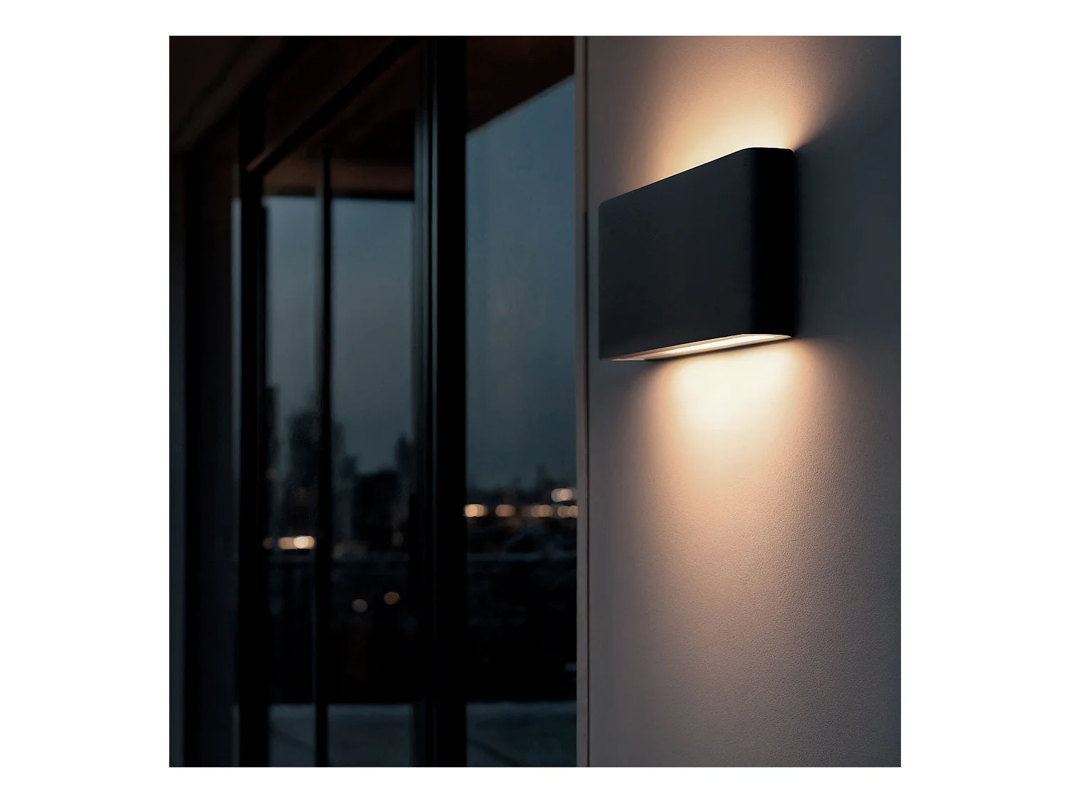 Applique Murale LED Extérieure Einar 12W Éclairage Double Face Rectangulaire Noire 4000K Blanc neutre