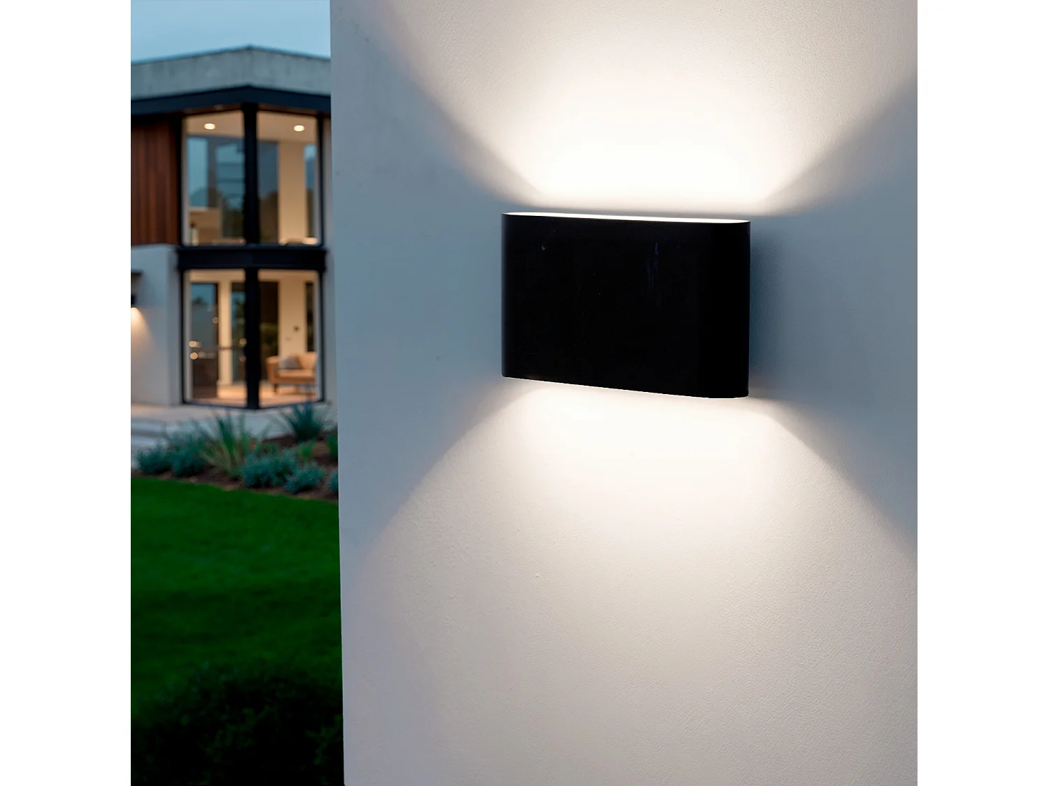 Aplique de Pared Exterior LED 12W Iluminación Doble Cara Rectangular Negro Luming 4000K Blanco Neutro