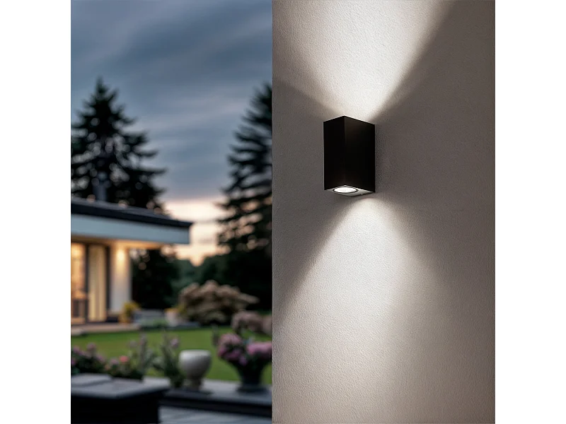 Applique da Parete per Esterni Alluminio Illuminazione Doppia Luce Miseno Grigio Scuro
