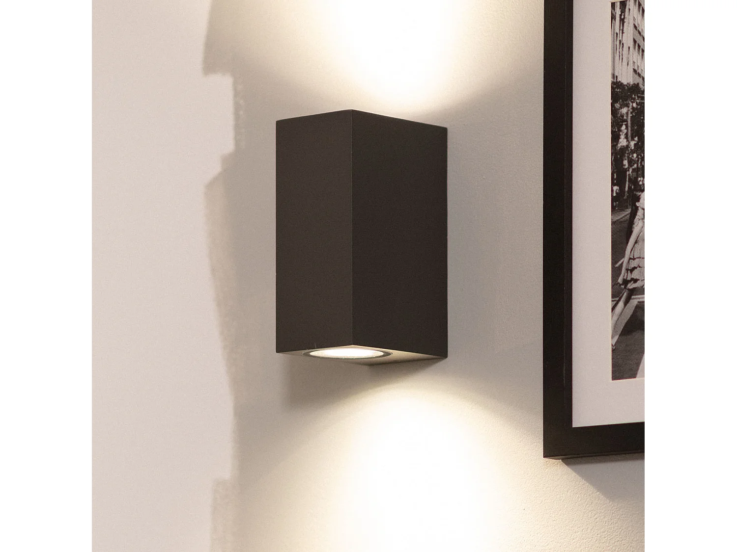 Applique da Parete per Esterni Alluminio Illuminazione Doppia Luce Miseno Grigio Scuro