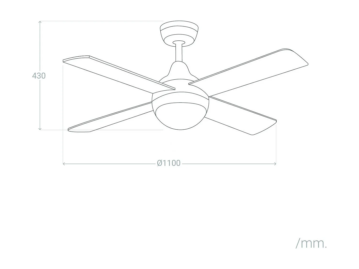 Ventilateur de Plafond Navy Bois 110cm Naturel  , , Wifi: False