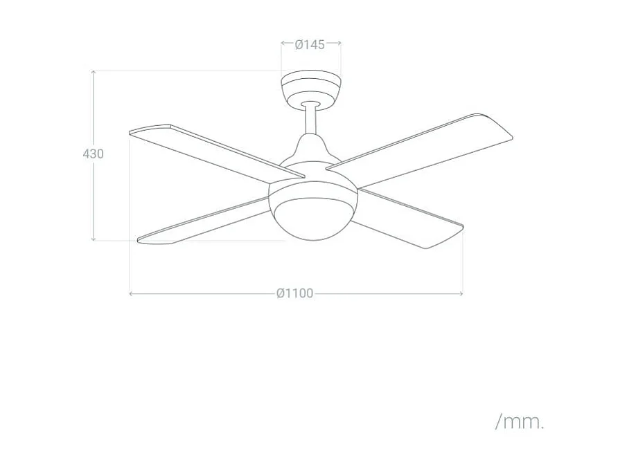 Ventilateur de Plafond Navy Nickel 110cm Nickel  , , Wifi: