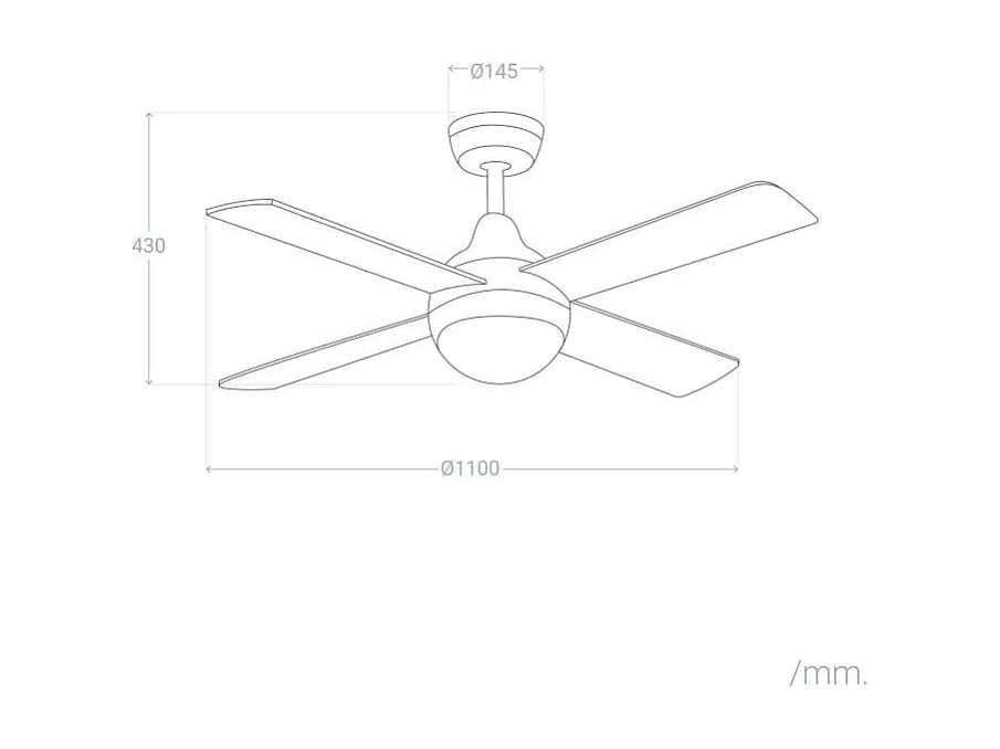 Ventilateur de Plafond Navy Nickel 110cm Nickel  , , Wifi: