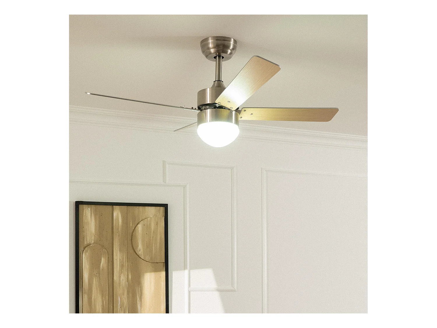 Ventilador de Techo Silencioso Cygnus Níquel 107cm Motor DC WiFi Plateado CCT  Wifi: True