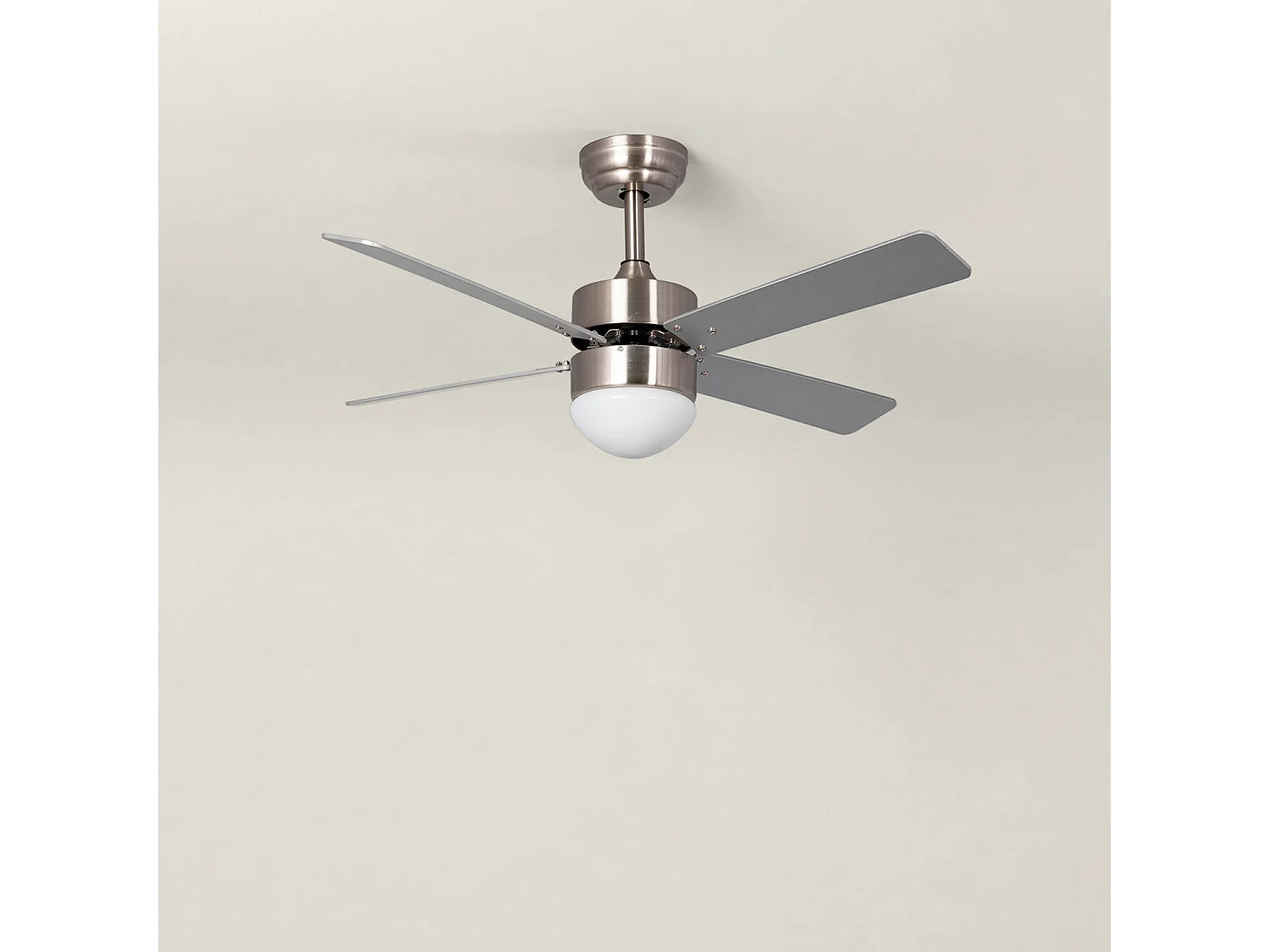 Ventilateur de Plafond Silencieux Cygnus Niquel 107cm Moteur DC WiFi Argent CCT , , Wifi: True