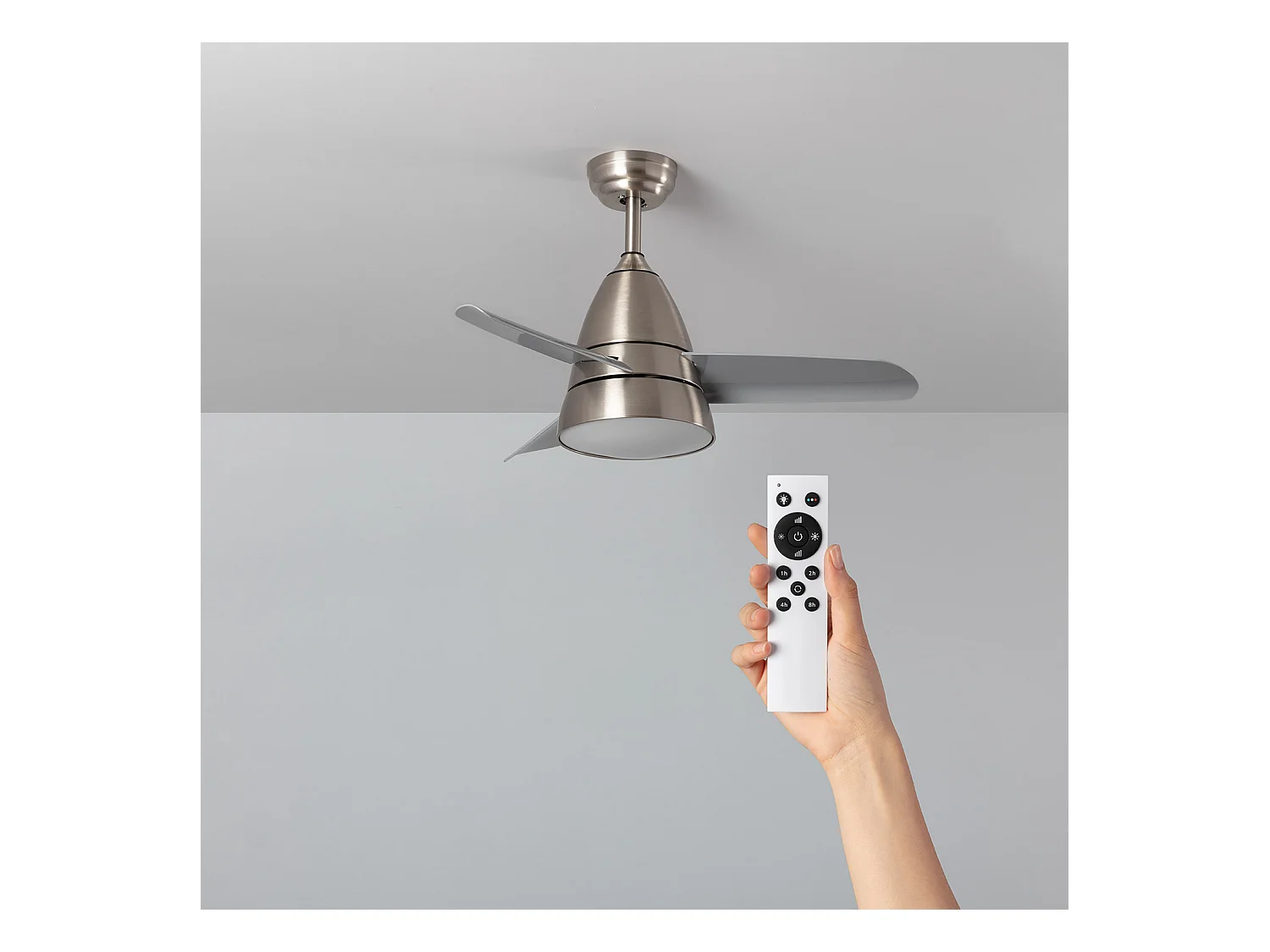 Ventilador de Techo Silencioso Industrial Plata 91cm Motor DC Plateado CCT  Wifi: