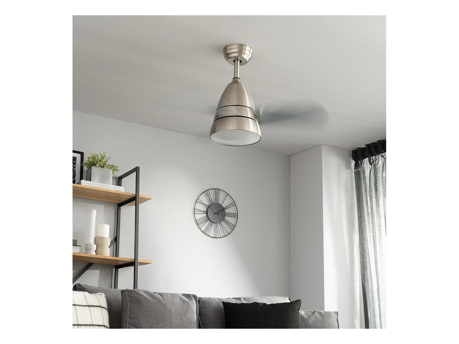 Ventilador de Techo Silencioso Industrial Plata 91cm Motor DC Plateado CCT  Wifi: