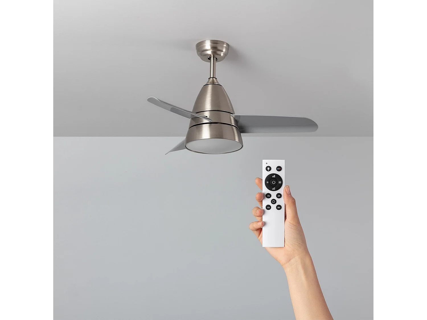 Ventilateur de Plafond Silencieux Industriel Gris 91cm Moteur DC Argent CCT , , Wifi: False