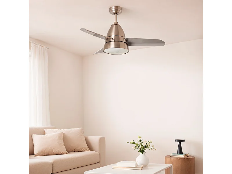 Ventilateur de Plafond Silencieux Industriel Gris 91cm Moteur DC Argent CCT , , Wifi: False