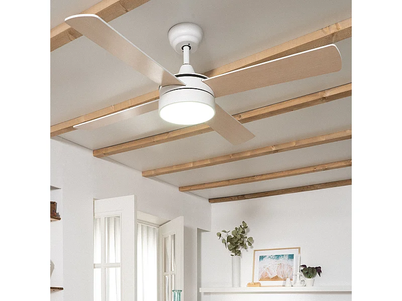 Ventilatore da Soffitto Silenzioso Timor Bianco 132cm Motore DC Bianco CCT , , Wifi: