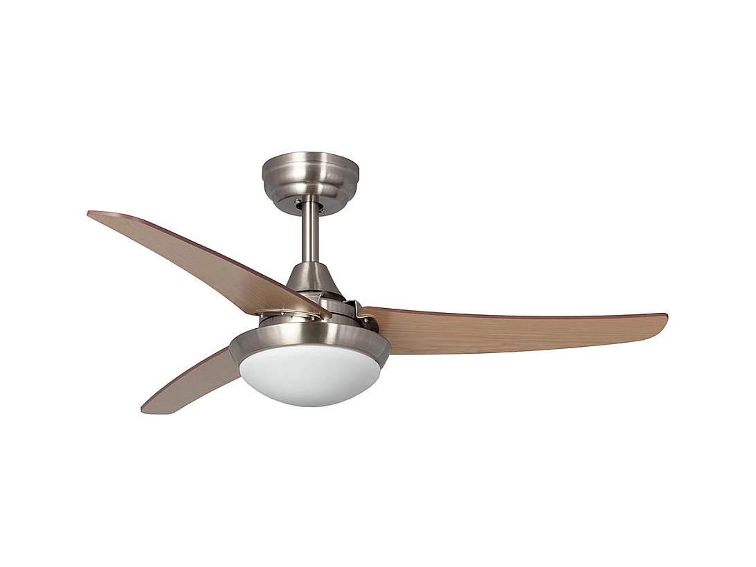Ventilateur de Plafond Silencieux Neil Bois 107cm Moteur DC Argent CCT , Télécommande RF, Wifi: