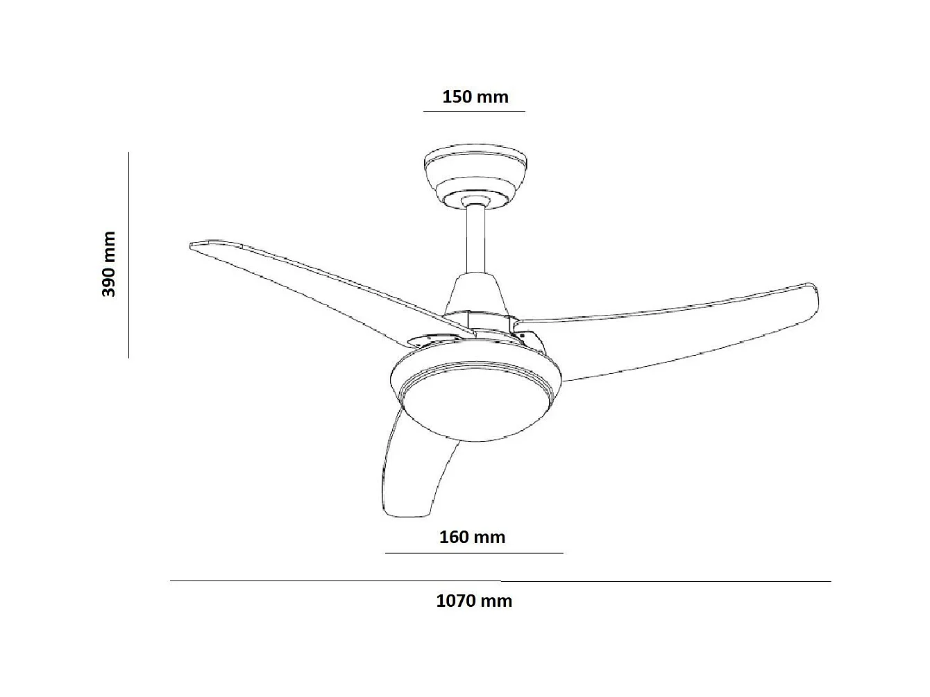 Ventilateur de Plafond Silencieux Neil Bois 107cm Moteur DC Argent CCT , Télécommande RF, Wifi: