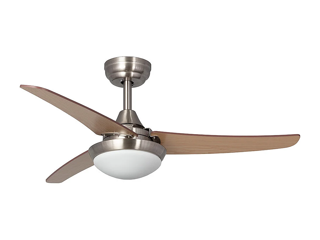 Ventilateur de Plafond Silencieux Neil Bois 107cm Moteur DC Argent CCT , Télécommande RF, Wifi: