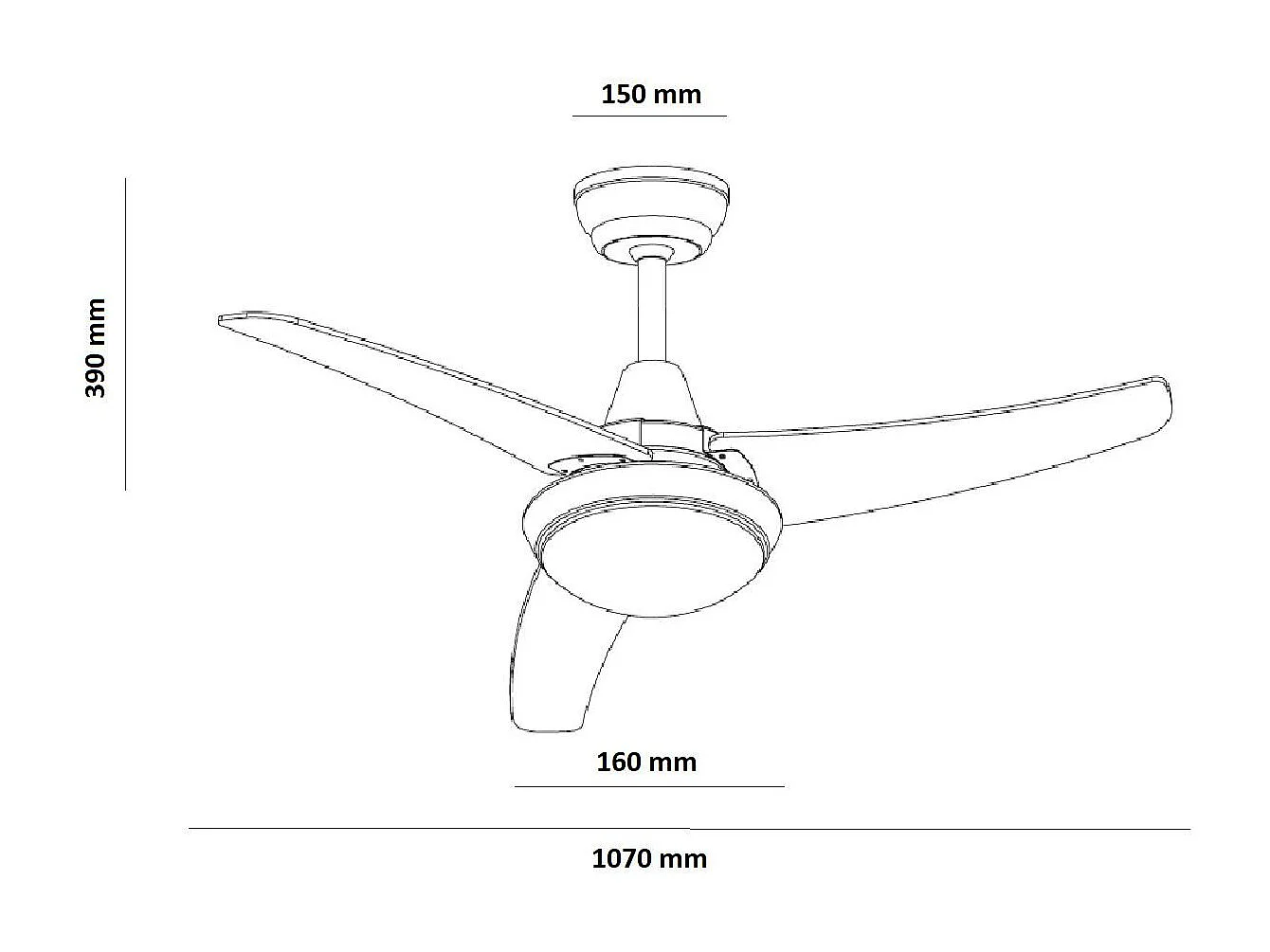 Ventilateur de Plafond Silencieux Neil Bois 107cm Moteur DC Argent CCT , Télécommande RF, Wifi:
