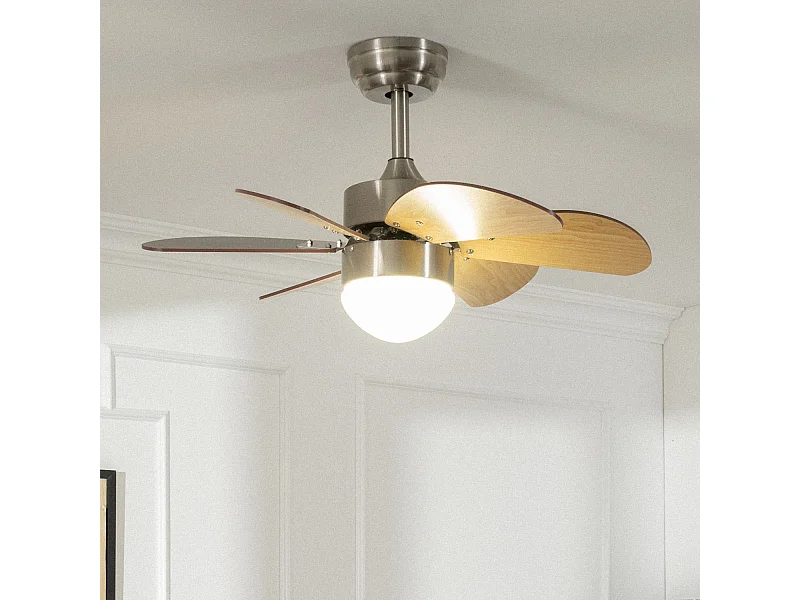 Ventilador de Techo Silencioso Orion Madera 81cm Motor DC Plateado  Wifi: