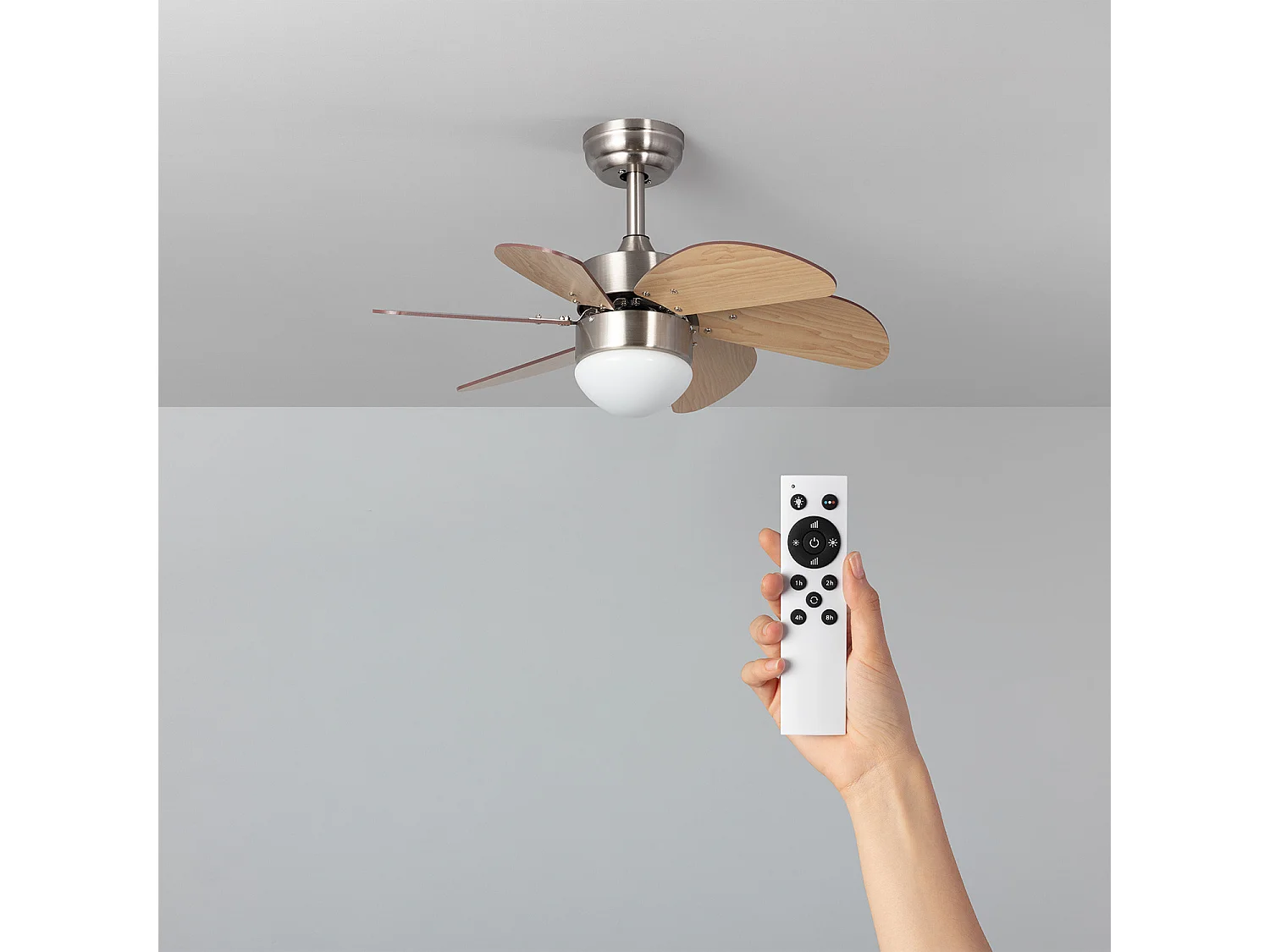 Ventilateur de Plafond Silencieux Orion Bois 81cm Moteur DC Argent  , , Wifi: