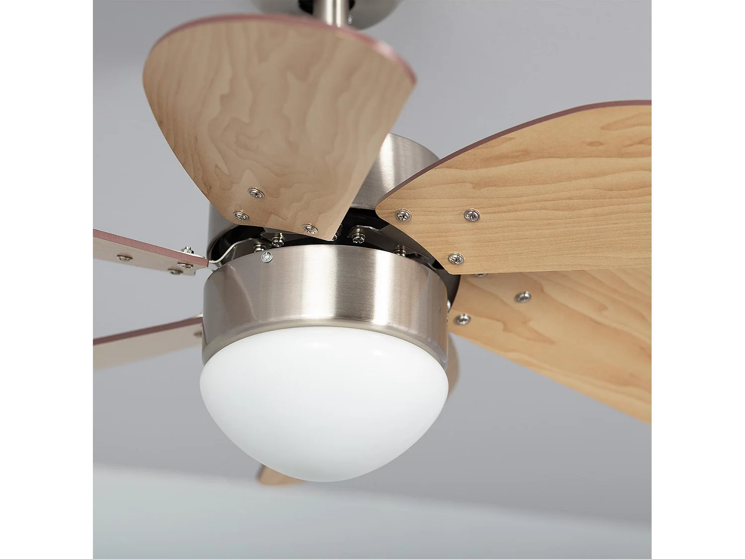 Ventilateur de Plafond Silencieux Orion Bois 81cm Moteur DC Argent  , , Wifi: