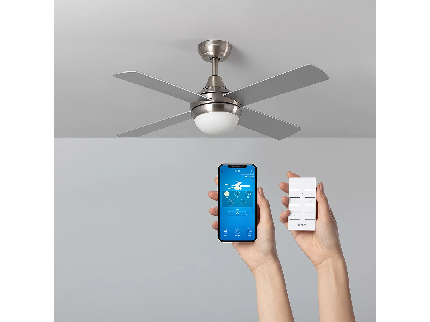 Ventilateur de Plafond Navy Niquel 110cm WiFi  Nickel  , , Wifi: True