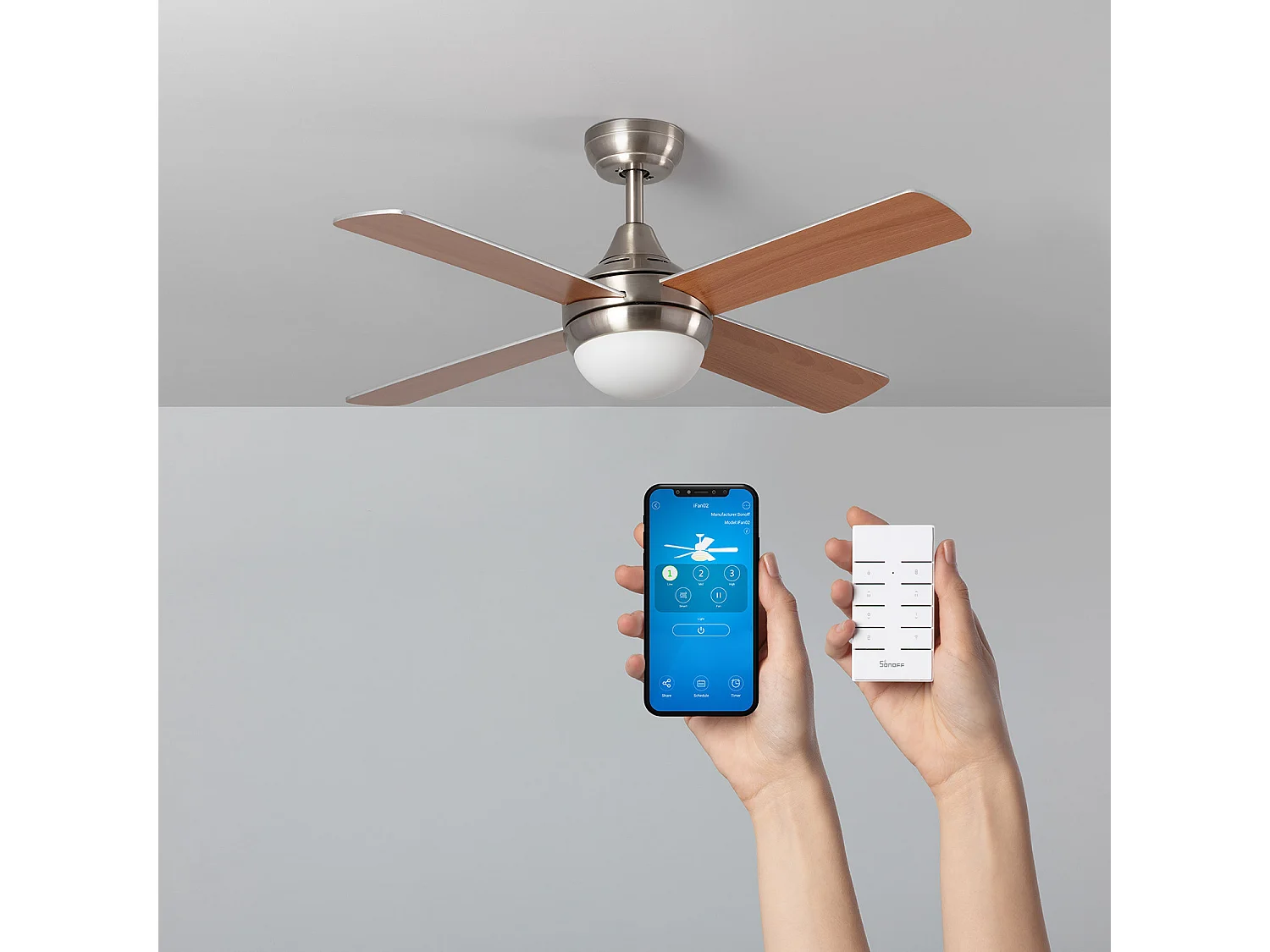 Ventilateur de Plafond Navy Niquel 110cm WiFi  Nickel  , , Wifi: True