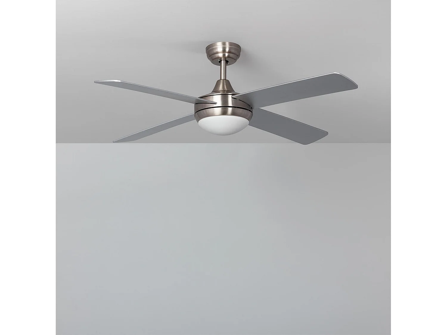 TechBrey Ventilateur de Plafond LED Silencieux Navy Niquel 132cm Moteur DC