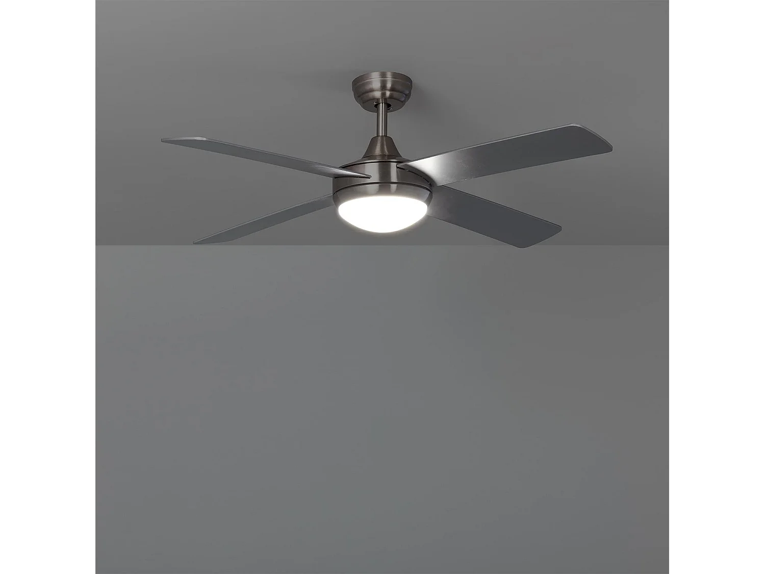 TechBrey Ventilateur de Plafond LED Silencieux Navy Niquel 132cm Moteur DC