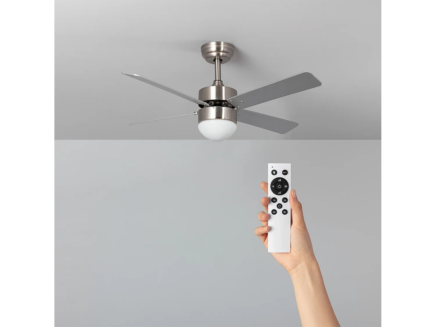 Ventilateur de Plafond Silencieux Cygnus Niquel 107cm Moteur DC  Argent CCT , , Wifi: