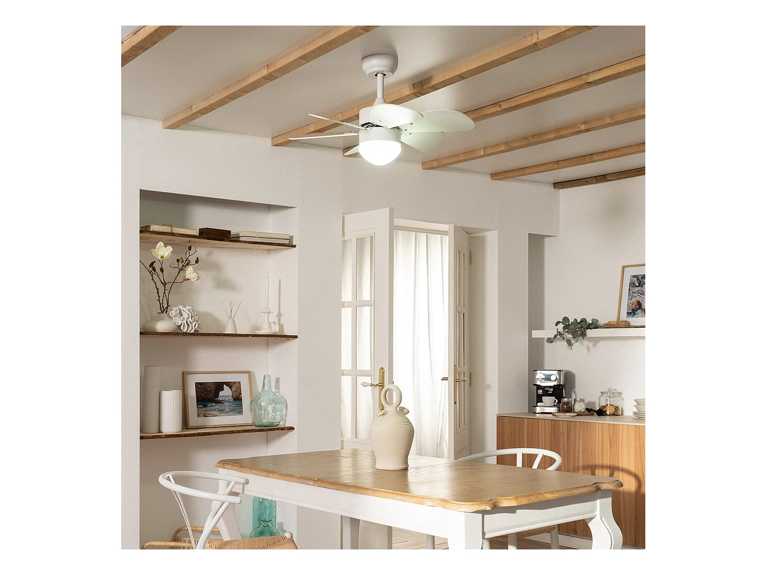 Ventilador de Techo Silencioso Orion Blanco 81cm Motor DC Blanco  Wifi: