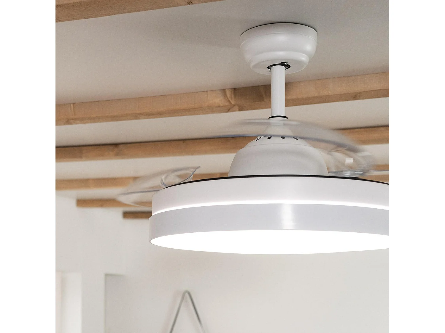 Ventilateur de Plafond Rétractable Silencieux Dalori Blanc 106cm Moteur DC Blanc  , , Wifi: False