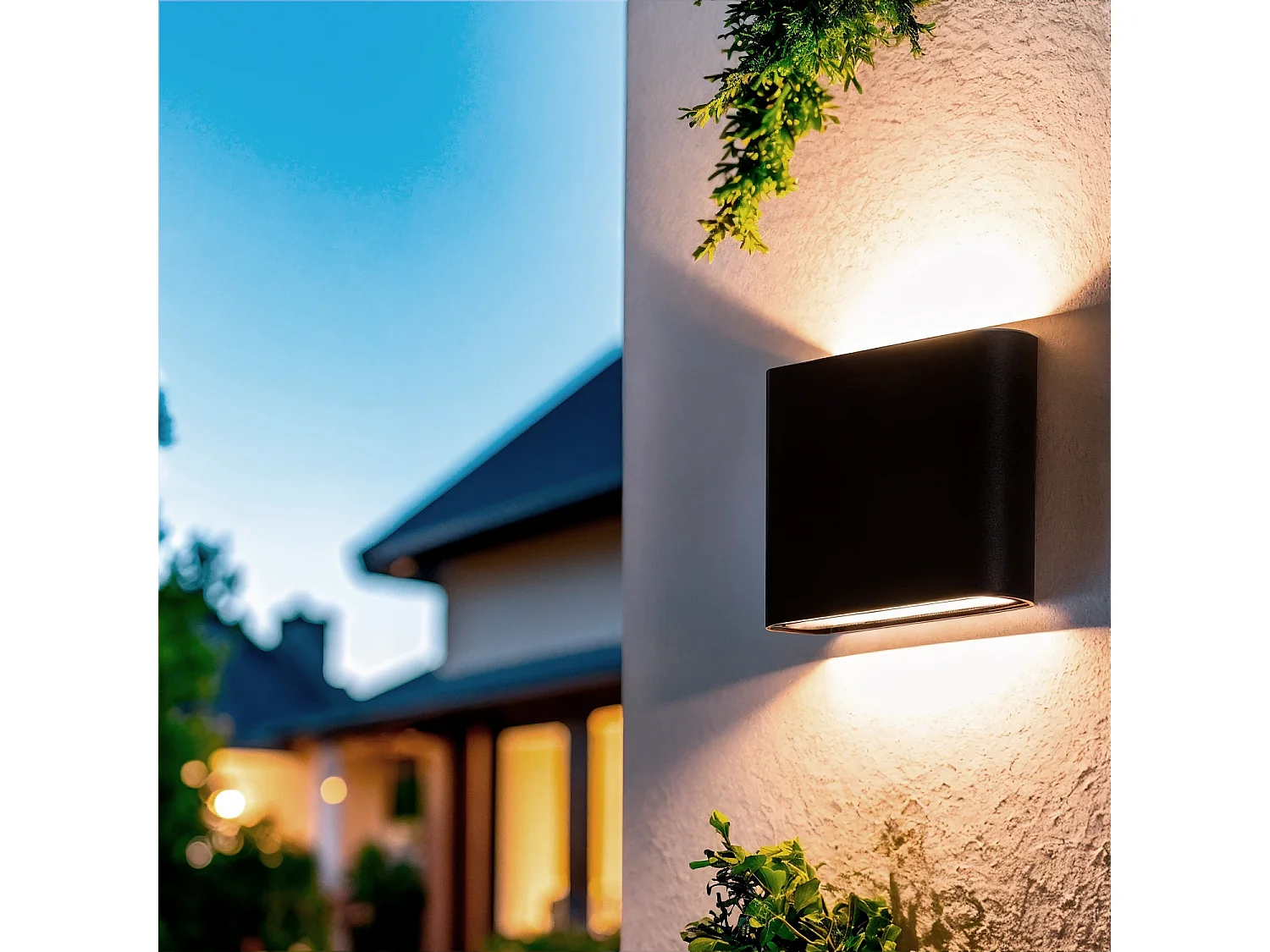 Aplique de Pared Exterior LED 6W Aluminio Cuadrado Iluminación Doble Cara Luming Negro 2700K Blanco Cálido