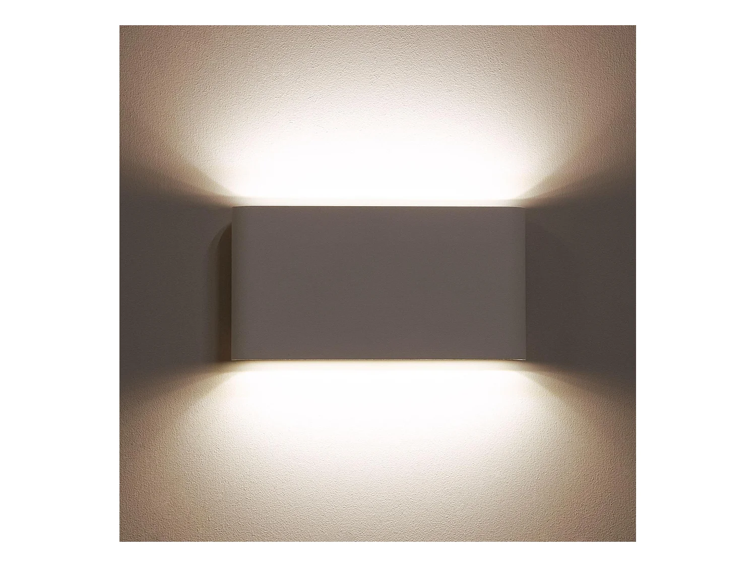 Applique Murale LED Extérieure Einar 12W Éclairage Double Face Rectangulaire Blanche  2700K Blanc chaud