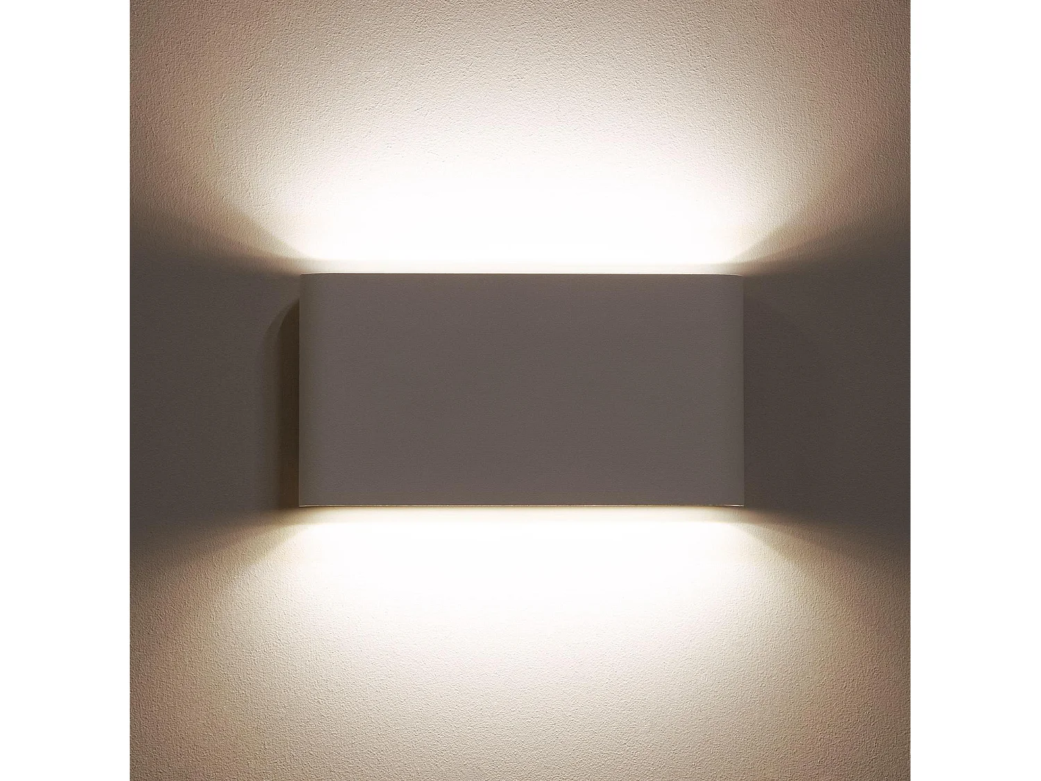 Applique Murale LED Extérieure Einar 12W Éclairage Double Face Rectangulaire Blanche  2700K Blanc chaud