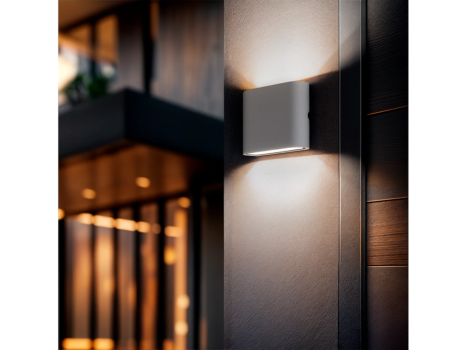 Applique Murale Extérieure LED 6W Aluminium Carrée Éclairage Double Face Blanche 4000K Blanc neutre